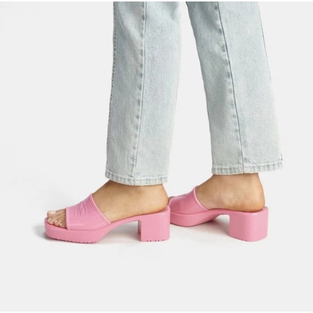 Coach Scarlett Jelly Sandal Pink Platform Slide Block Heel C8998 Womens 10